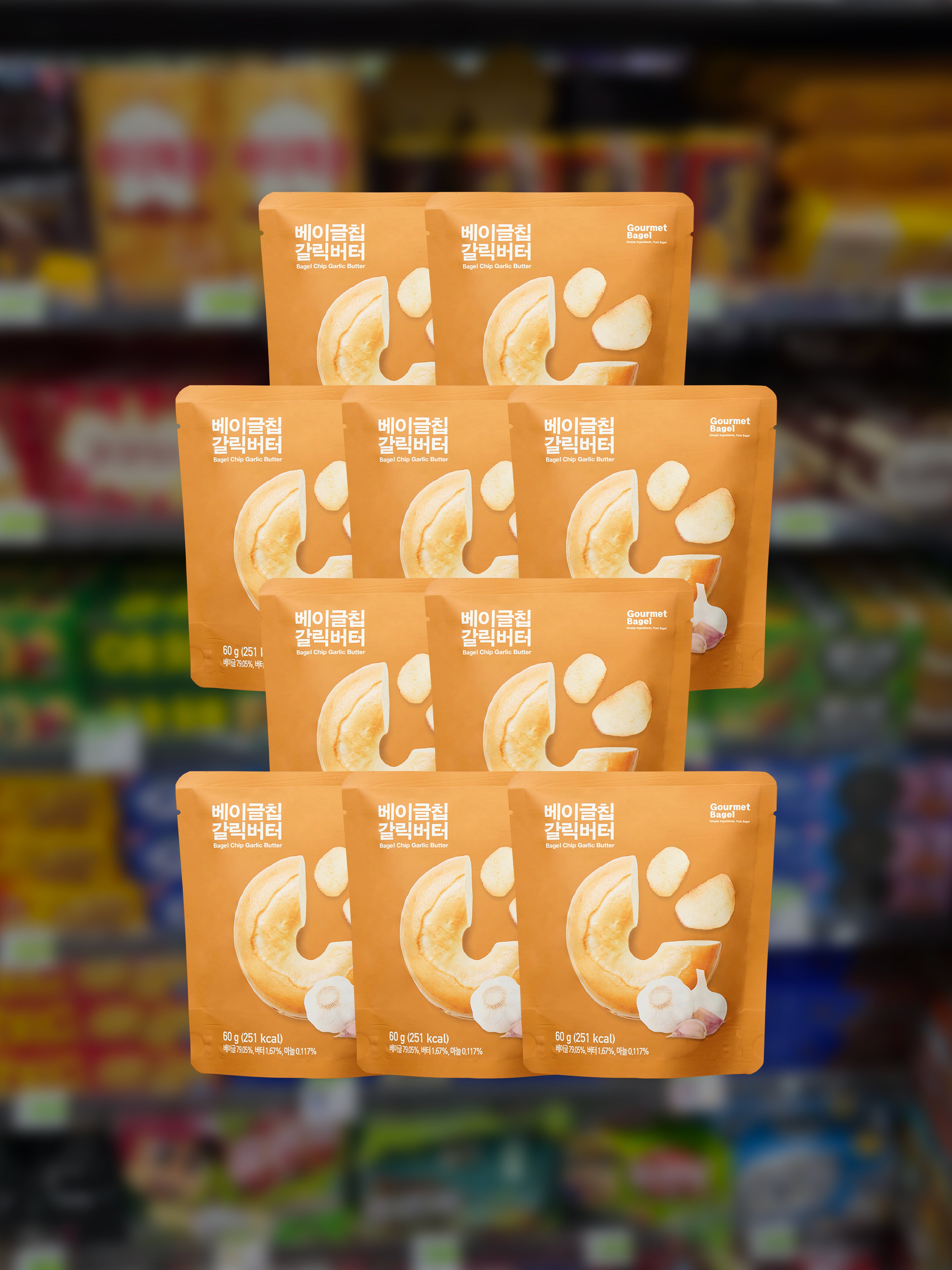 [Gourmet Bagel] Bagel Chip Honey Butter & Garlic Butter 10EA