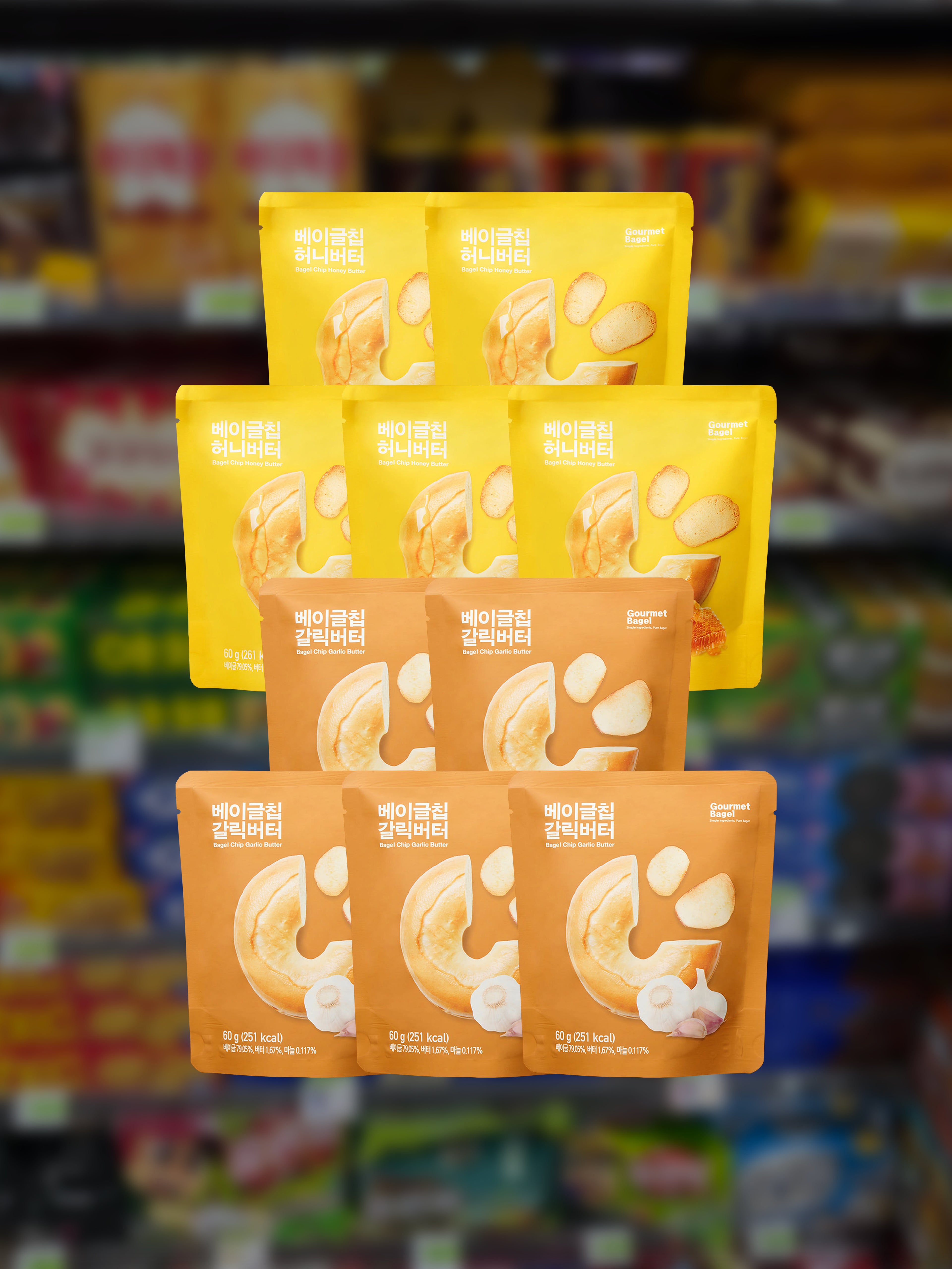 [Gourmet Bagel] Bagel Chip Honey Butter & Garlic Butter 10EA